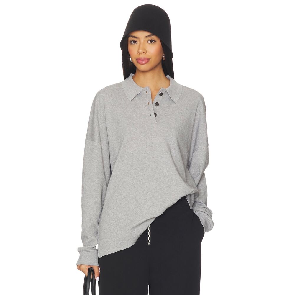 EAVES Lene Polo Heather Grey Revolve XS EUC